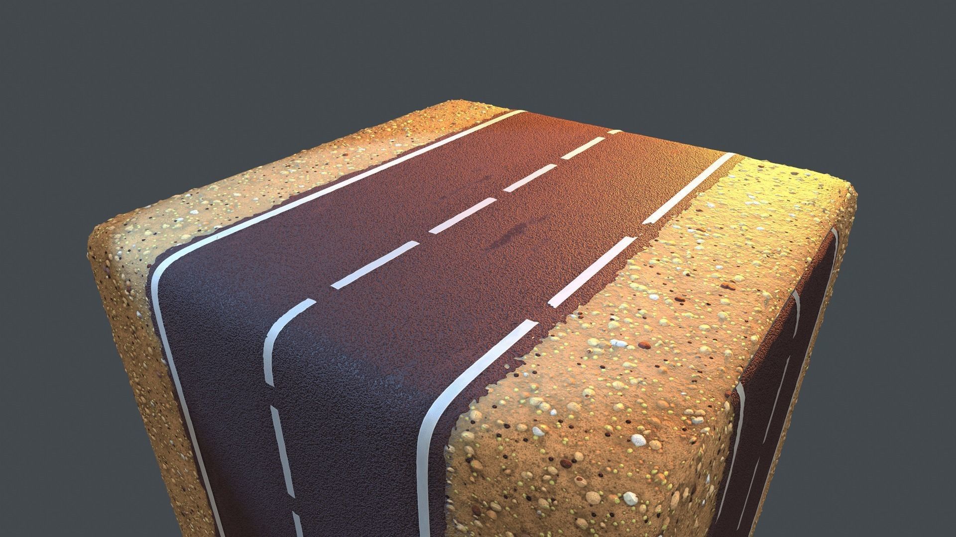 REALISTIC  ROAD PBR TEXTURE - SEAMLESS Texture and sbsar File Texture_16
