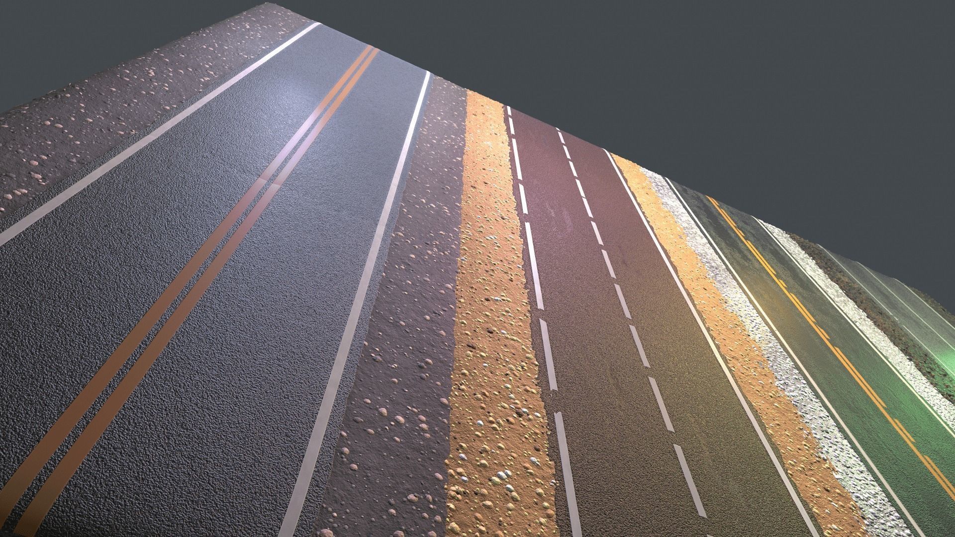 REALISTIC  ROAD PBR TEXTURE - SEAMLESS Texture and sbsar File Texture_29