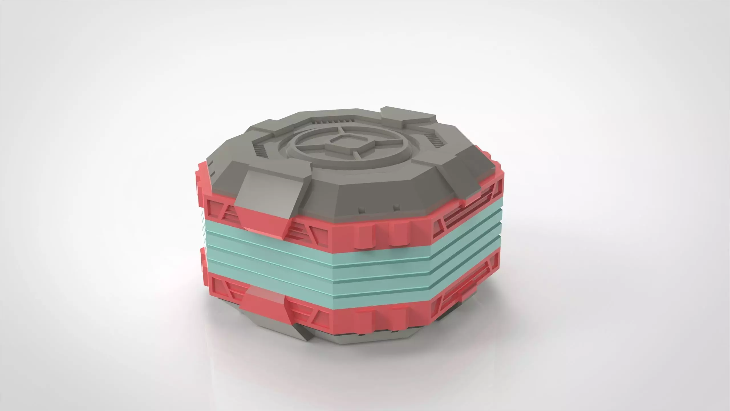 Box with rotating rings 3D print model