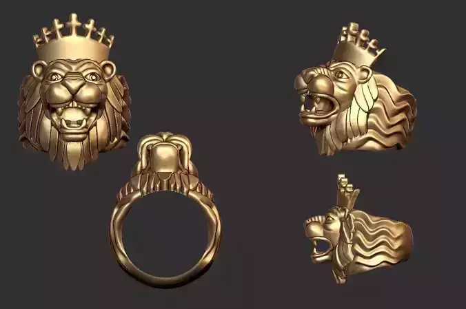 Crown Lion Ring