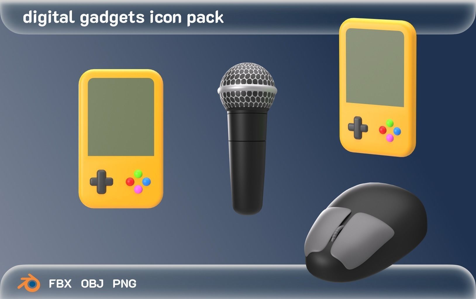 digital gadget icons 3D model_6