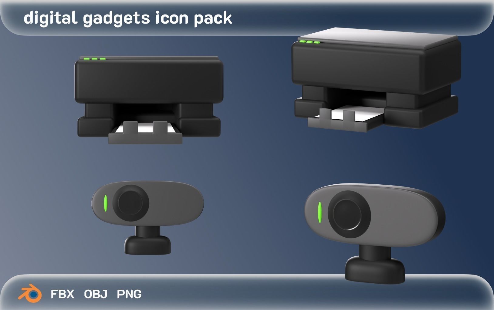 digital gadget icons 3D model_5