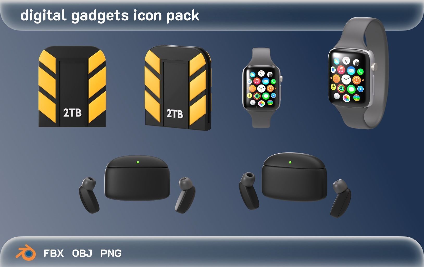 digital gadget icons 3D model_2