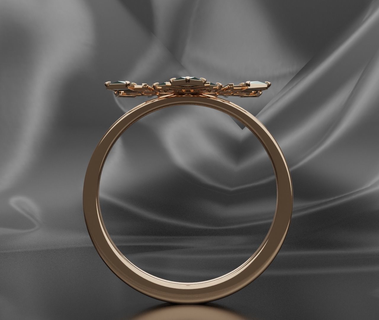 Snow flake Ring 3D print model_2