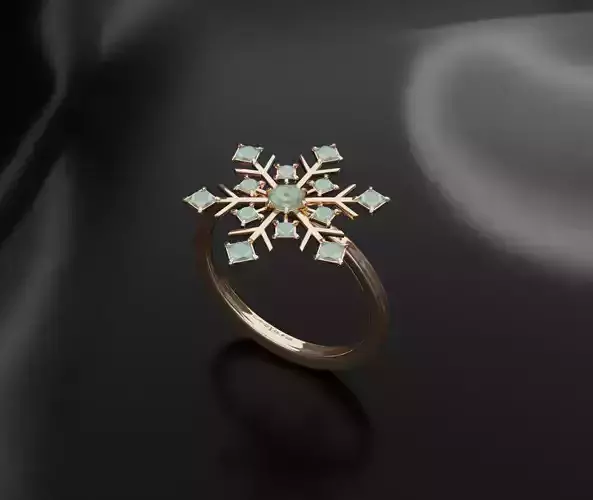 Snow flake Ring 3D print model