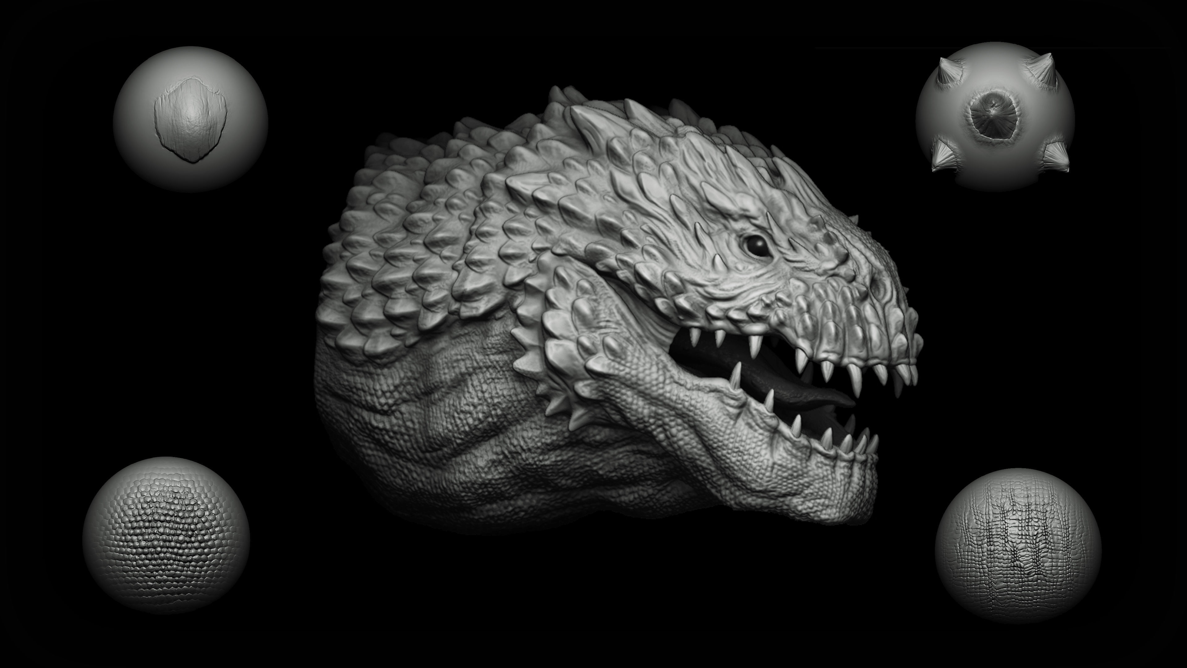 Zbrush and Blender Dragon Maker 140 Brushes Bundle 3D model_4