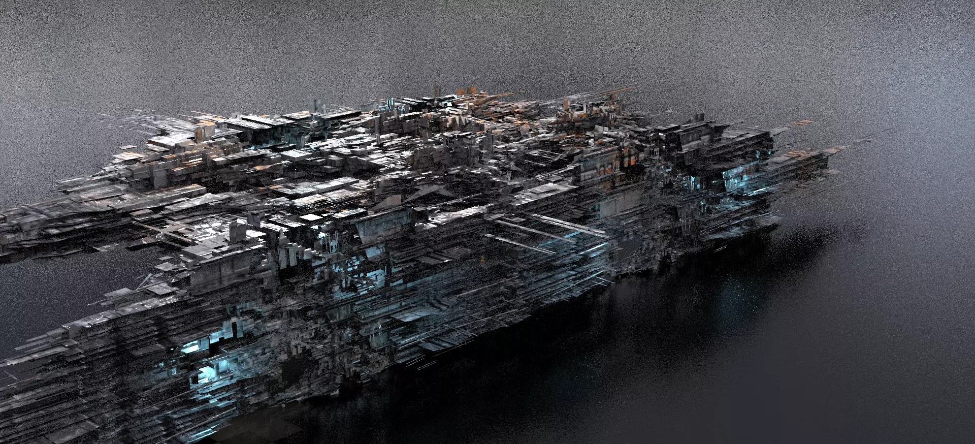 Dark Cyberpunk Slums city block 1 3D model