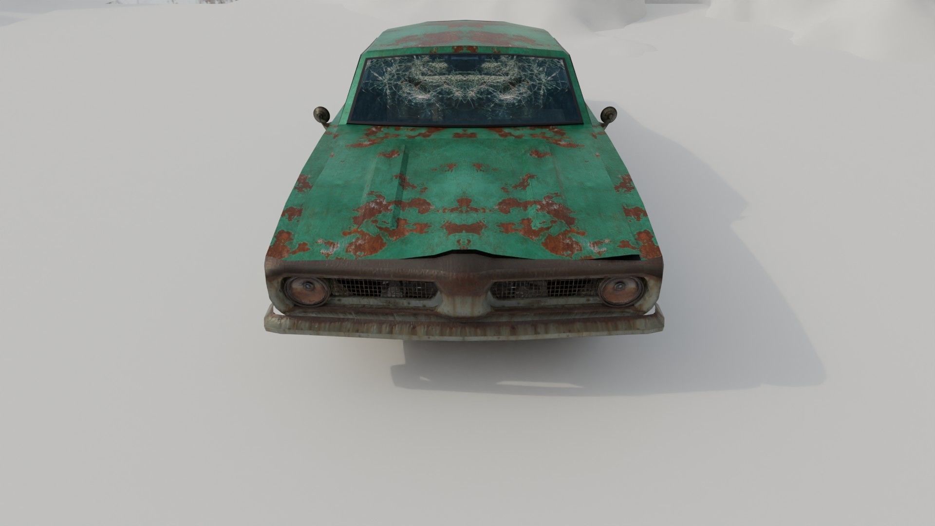 Shanty Wooden House and Shanty Garage with Car 3D model_4