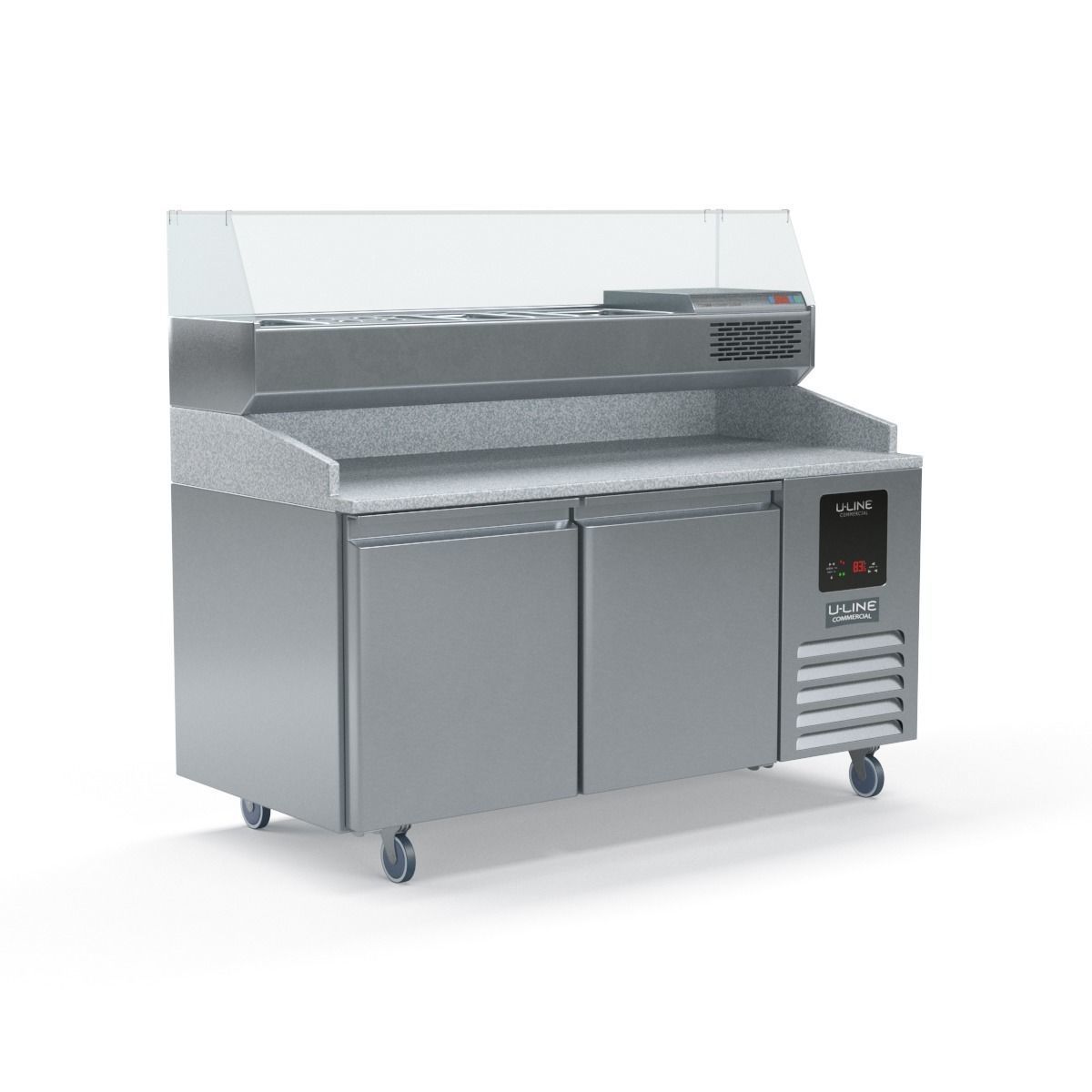 U-Line Pizza Prep Table Refrigerators Ucpp566-Ss61A Low-poly 3D model_34
