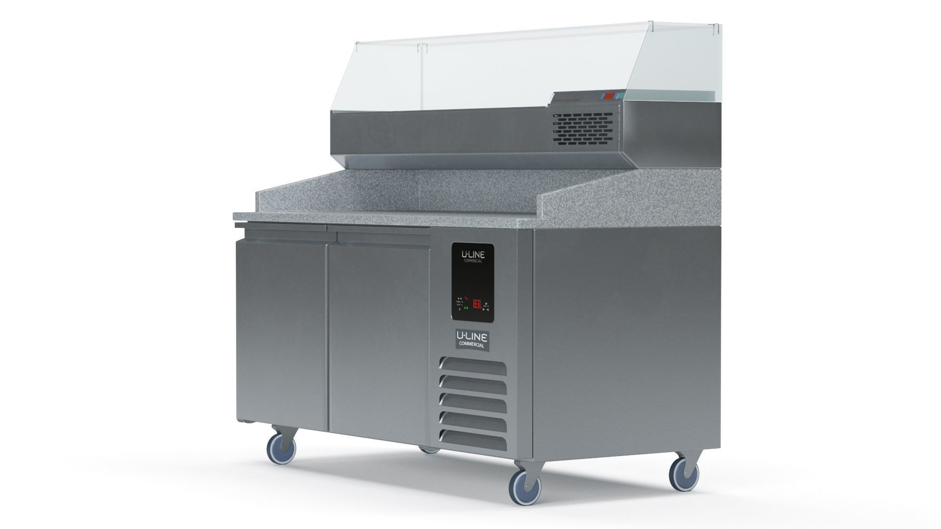 U-Line Pizza Prep Table Refrigerators Ucpp566-Ss61A Low-poly 3D model_29
