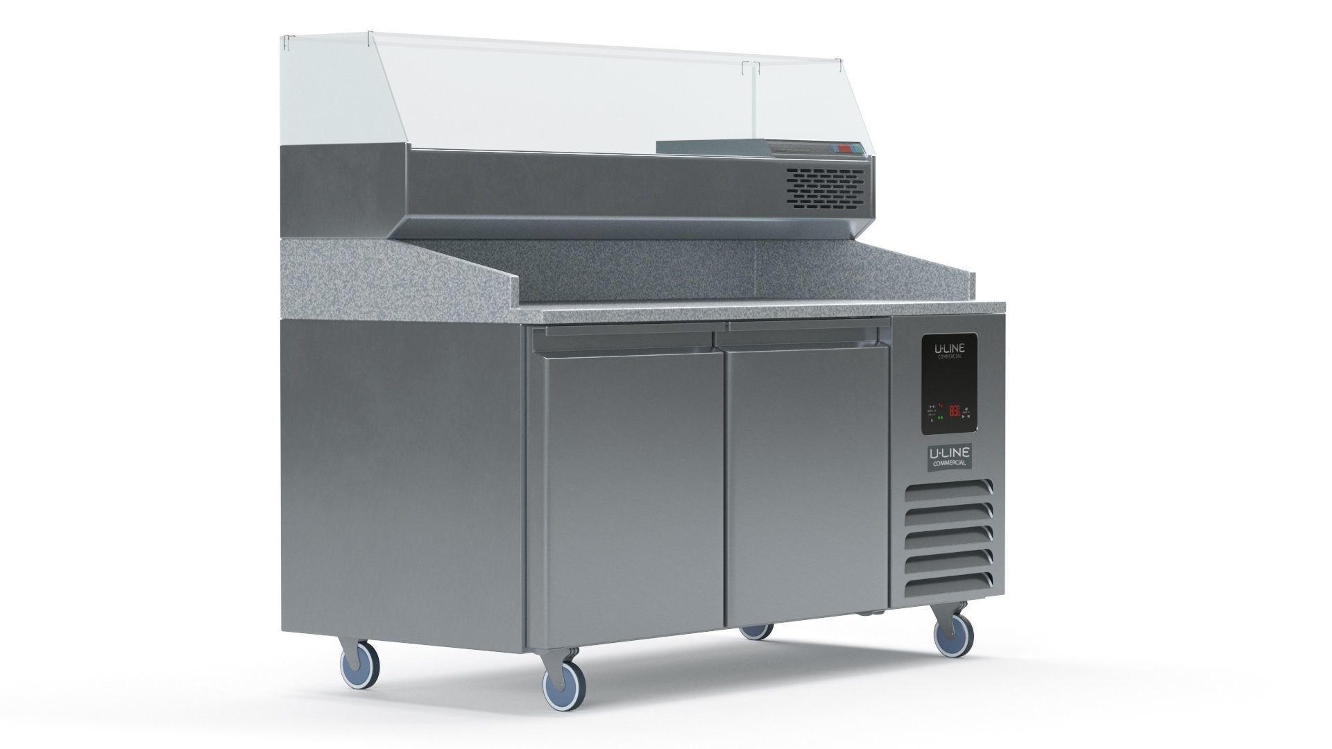U-Line Pizza Prep Table Refrigerators Ucpp566-Ss61A Low-poly 3D model_19