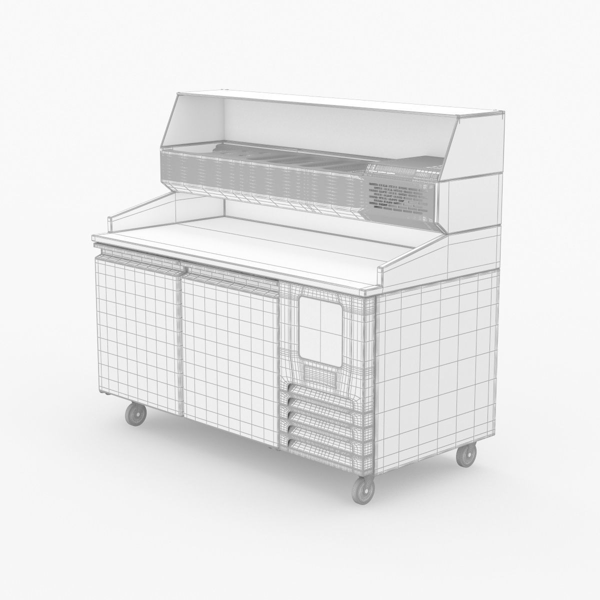 U-Line Pizza Prep Table Refrigerators Ucpp566-Ss61A Low-poly 3D model_33