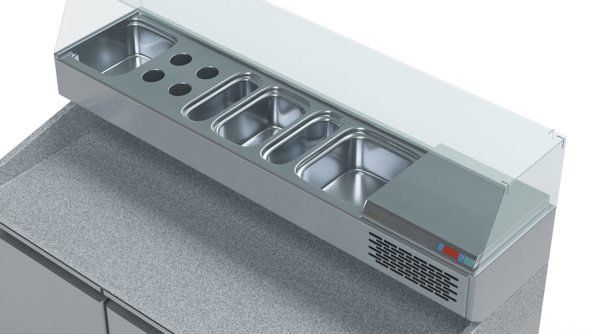 U-Line Pizza Prep Table Refrigerators Ucpp566-Ss61A Low-poly 3D model_2