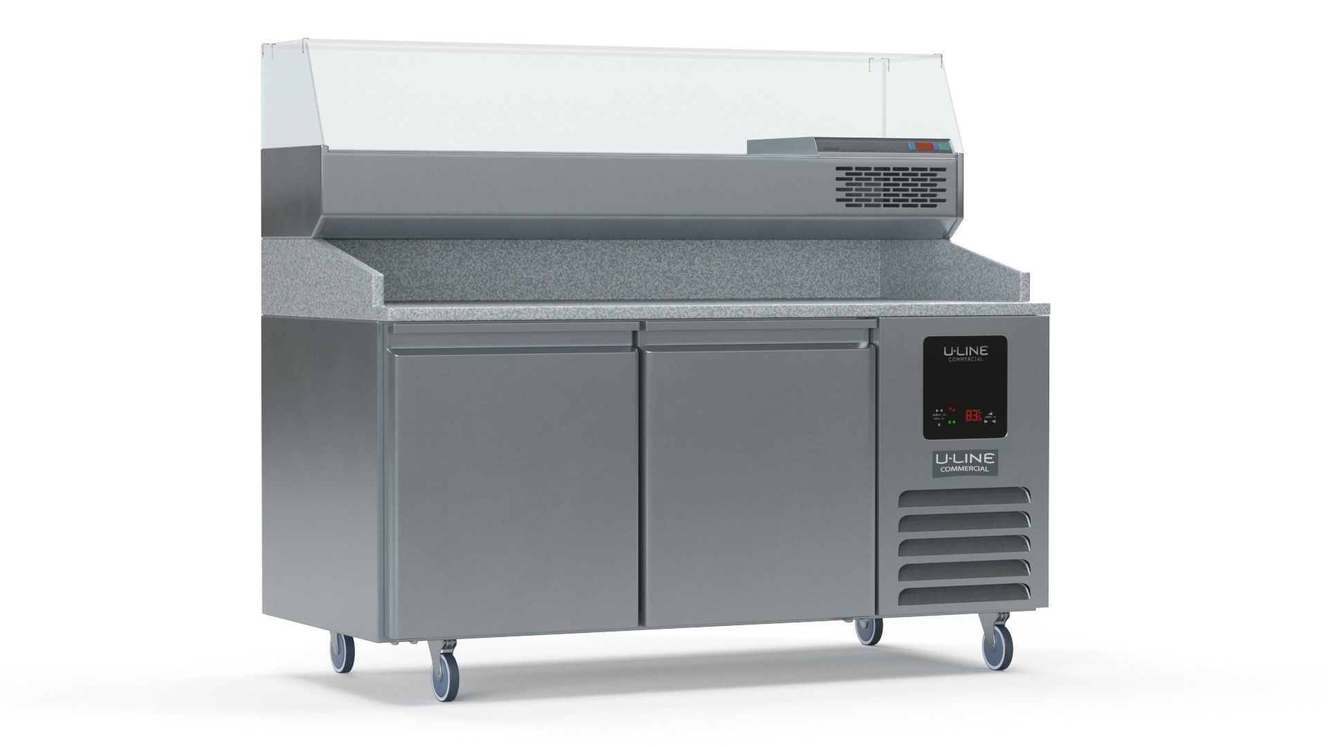 U-Line Pizza Prep Table Refrigerators Ucpp566-Ss61A Low-poly 3D model_18