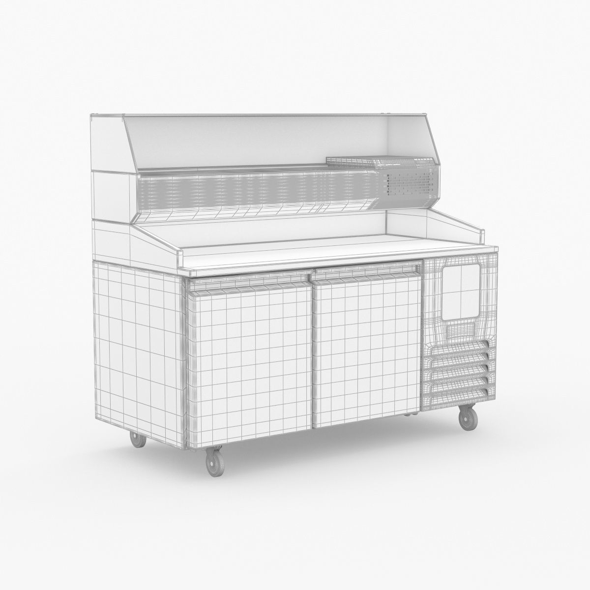 U-Line Pizza Prep Table Refrigerators Ucpp566-Ss61A Low-poly 3D model_35