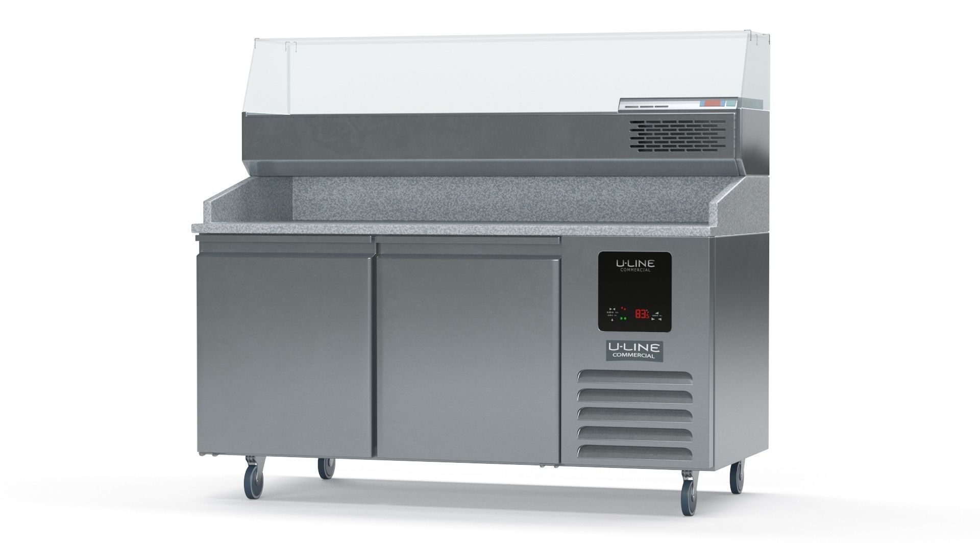 U-Line Pizza Prep Table Refrigerators Ucpp566-Ss61A Low-poly 3D model_15