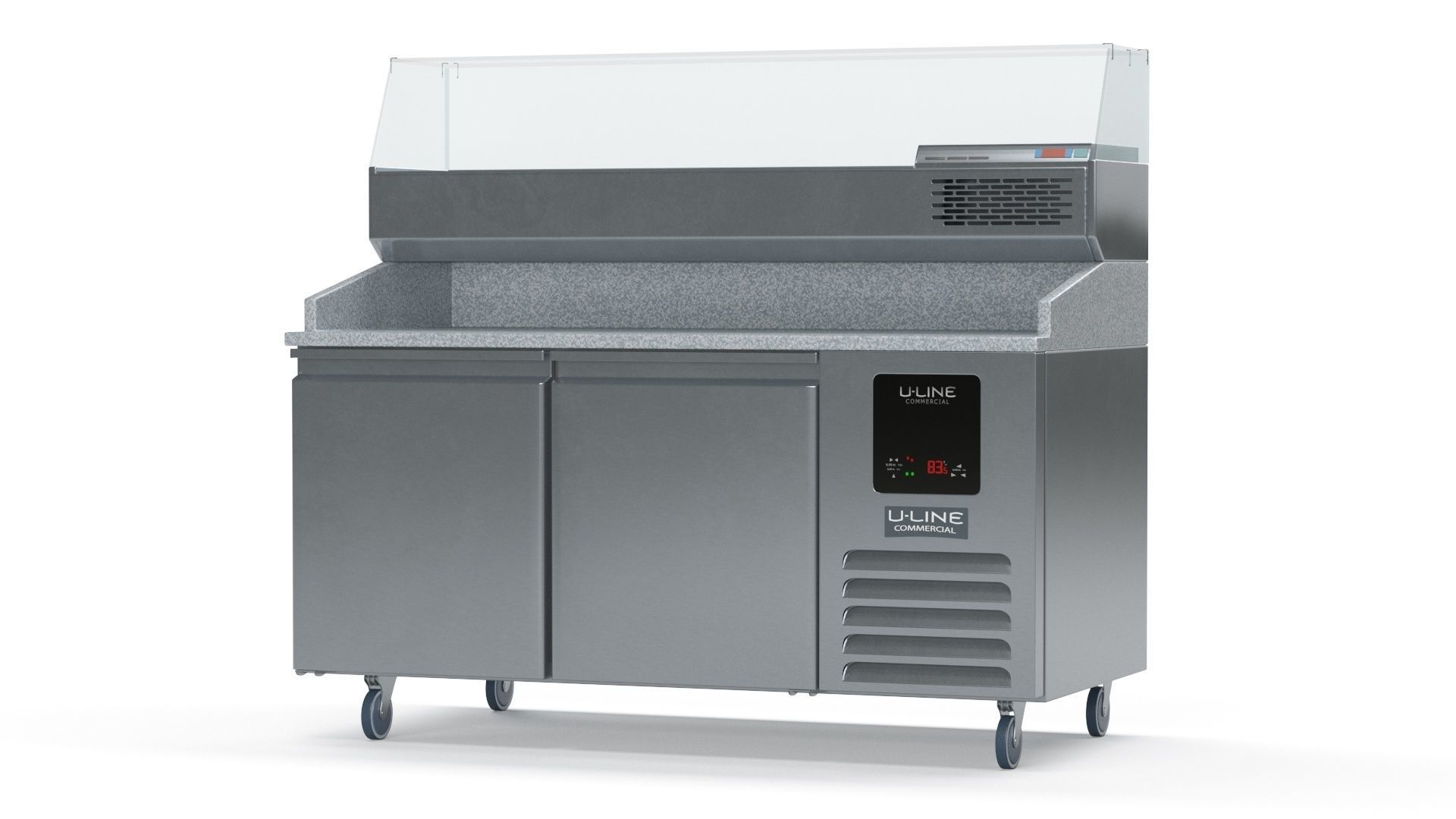 U-Line Pizza Prep Table Refrigerators Ucpp566-Ss61A Low-poly 3D model_14