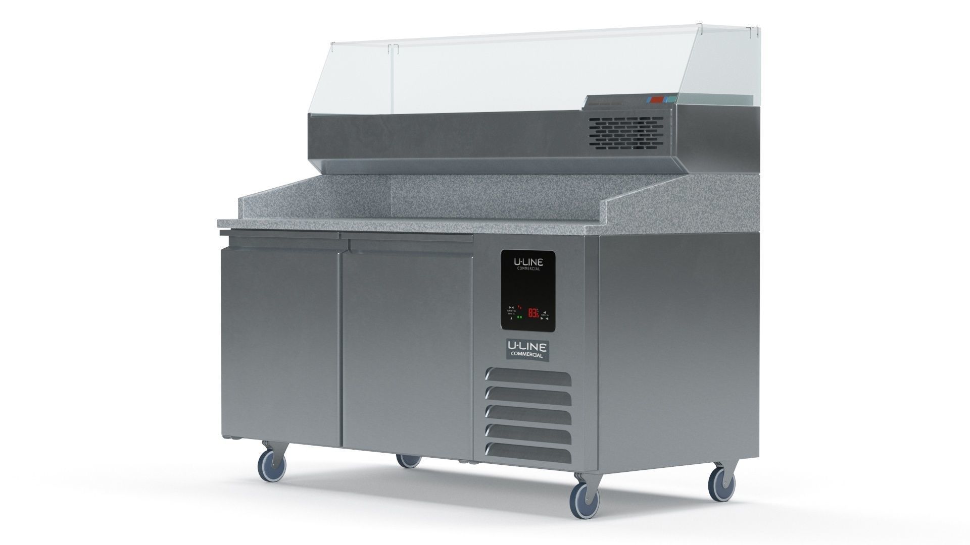 U-Line Pizza Prep Table Refrigerators Ucpp566-Ss61A Low-poly 3D model_30