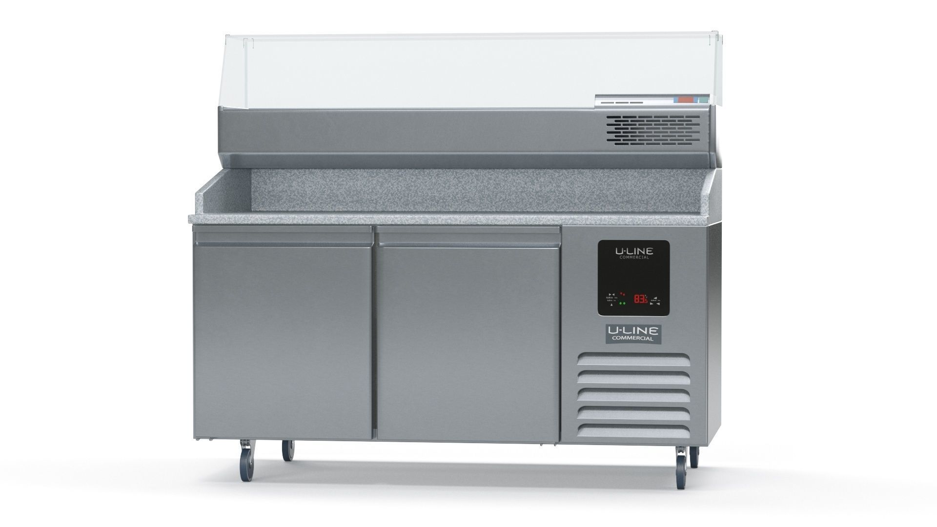 U-Line Pizza Prep Table Refrigerators Ucpp566-Ss61A Low-poly 3D model_16