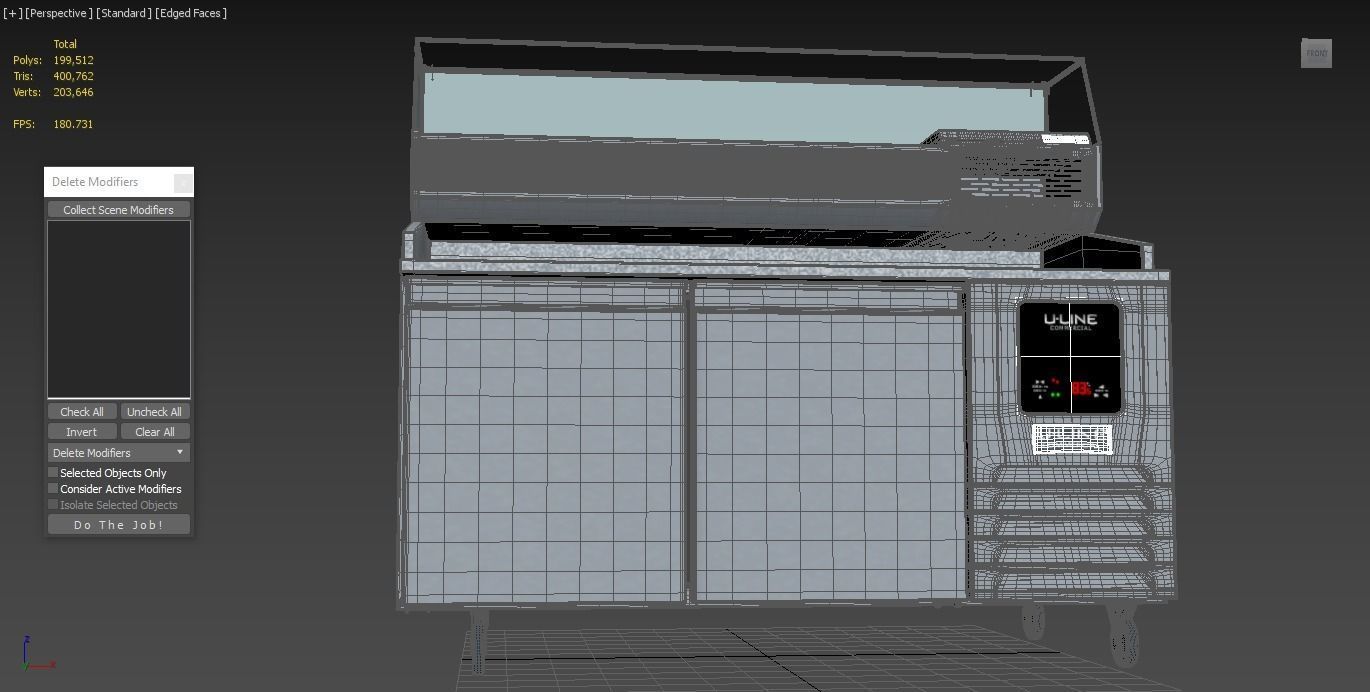 U-Line Pizza Prep Table Refrigerators Ucpp566-Ss61A Low-poly 3D model_3