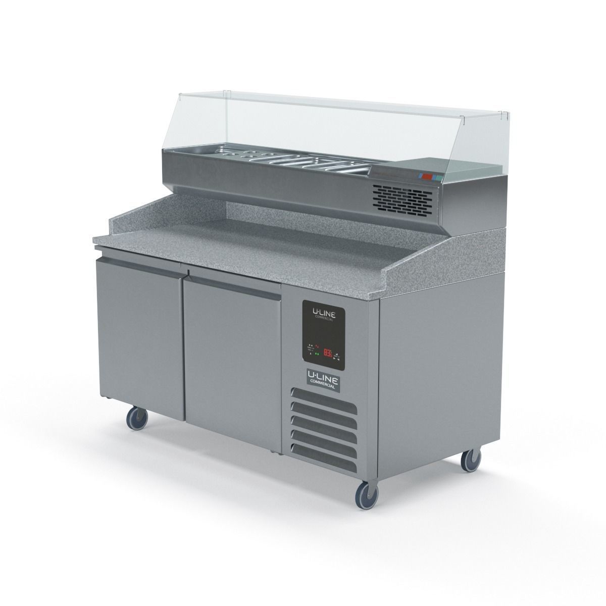 U-Line Pizza Prep Table Refrigerators Ucpp566-Ss61A Low-poly 3D model_32
