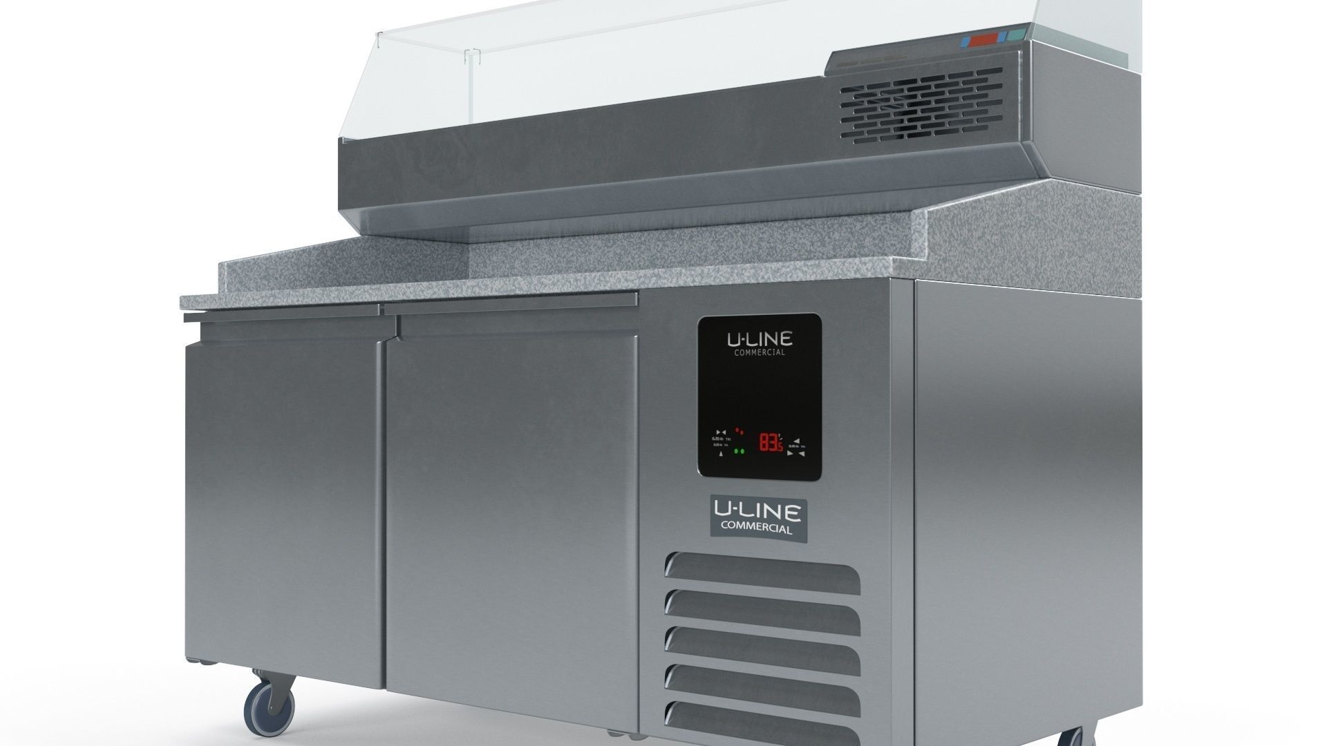 U-Line Pizza Prep Table Refrigerators Ucpp566-Ss61A Low-poly 3D model_1