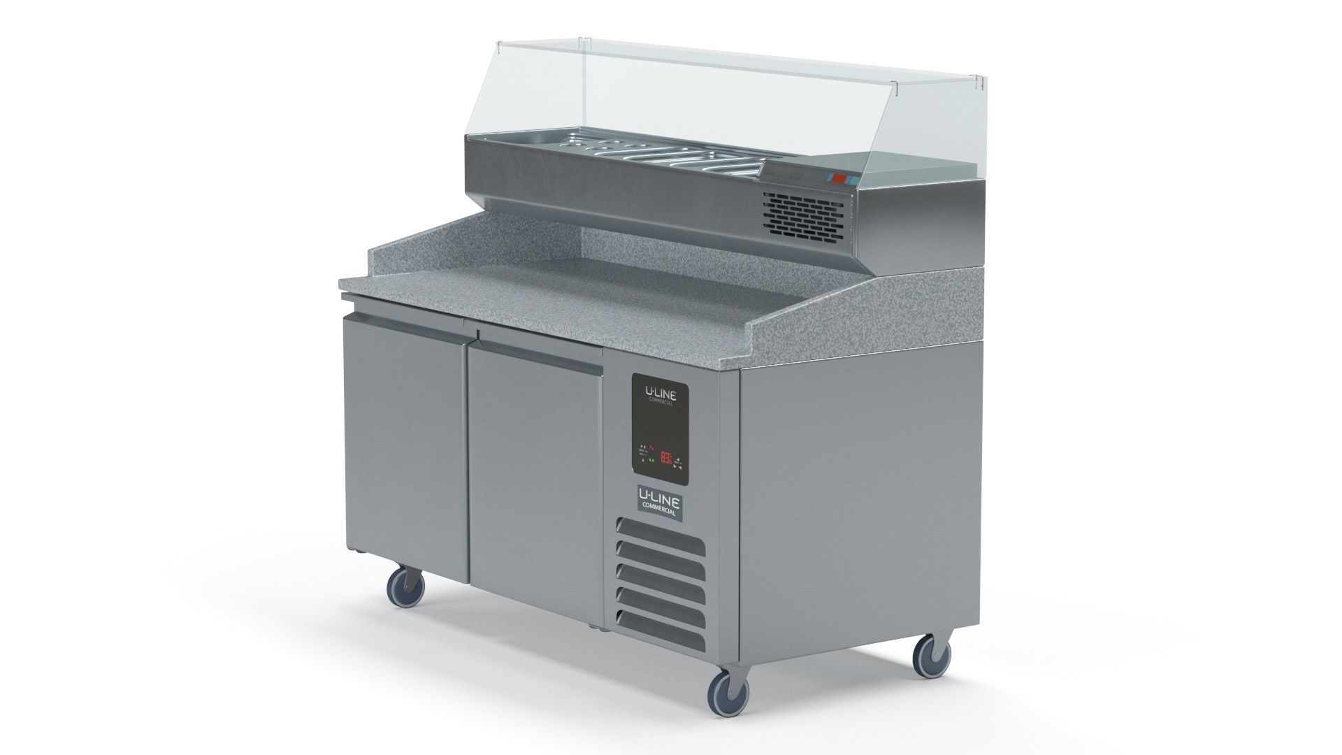 U-Line Pizza Prep Table Refrigerators Ucpp566-Ss61A Low-poly 3D model_8