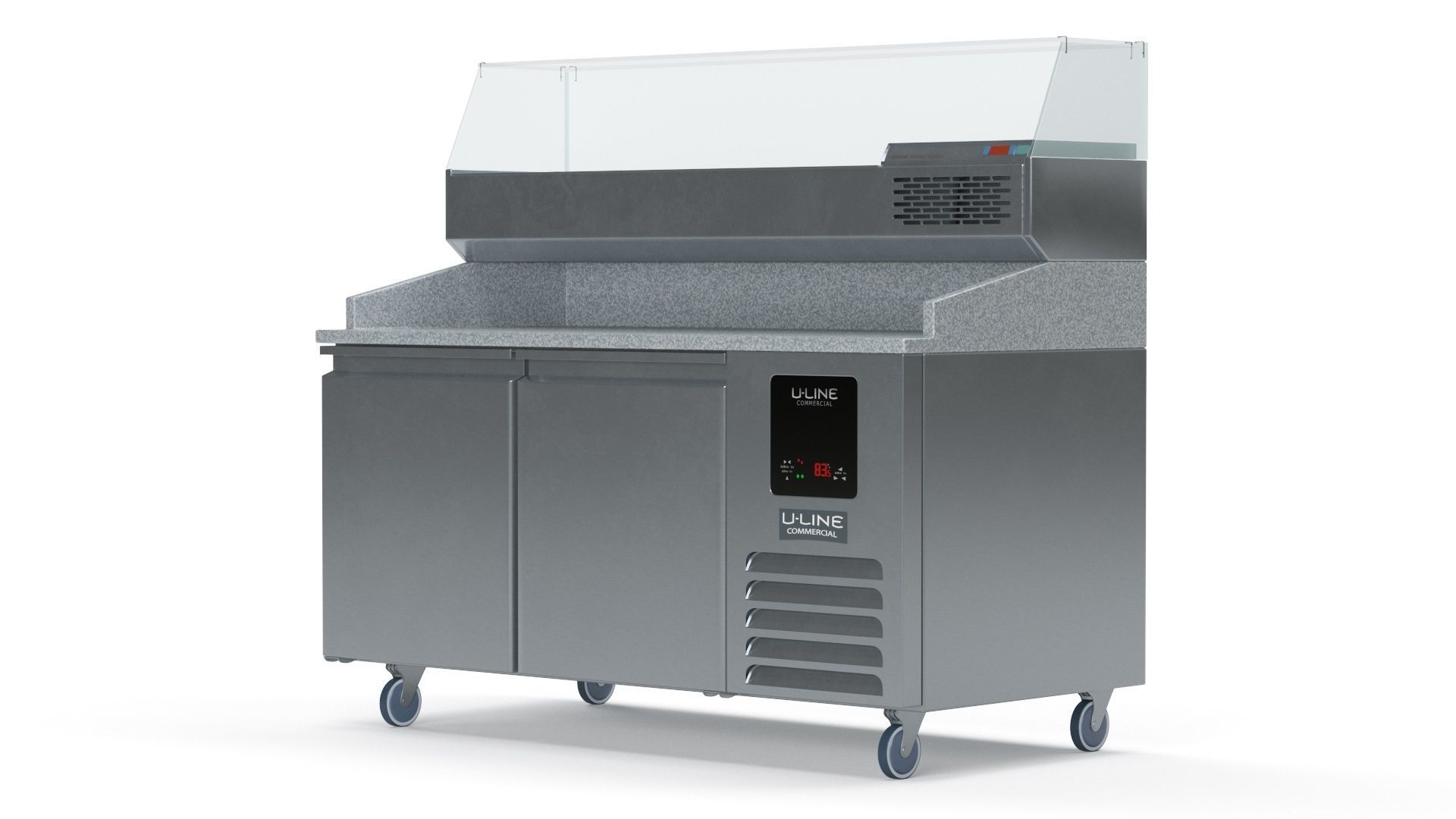 U-Line Pizza Prep Table Refrigerators Ucpp566-Ss61A Low-poly 3D model_31