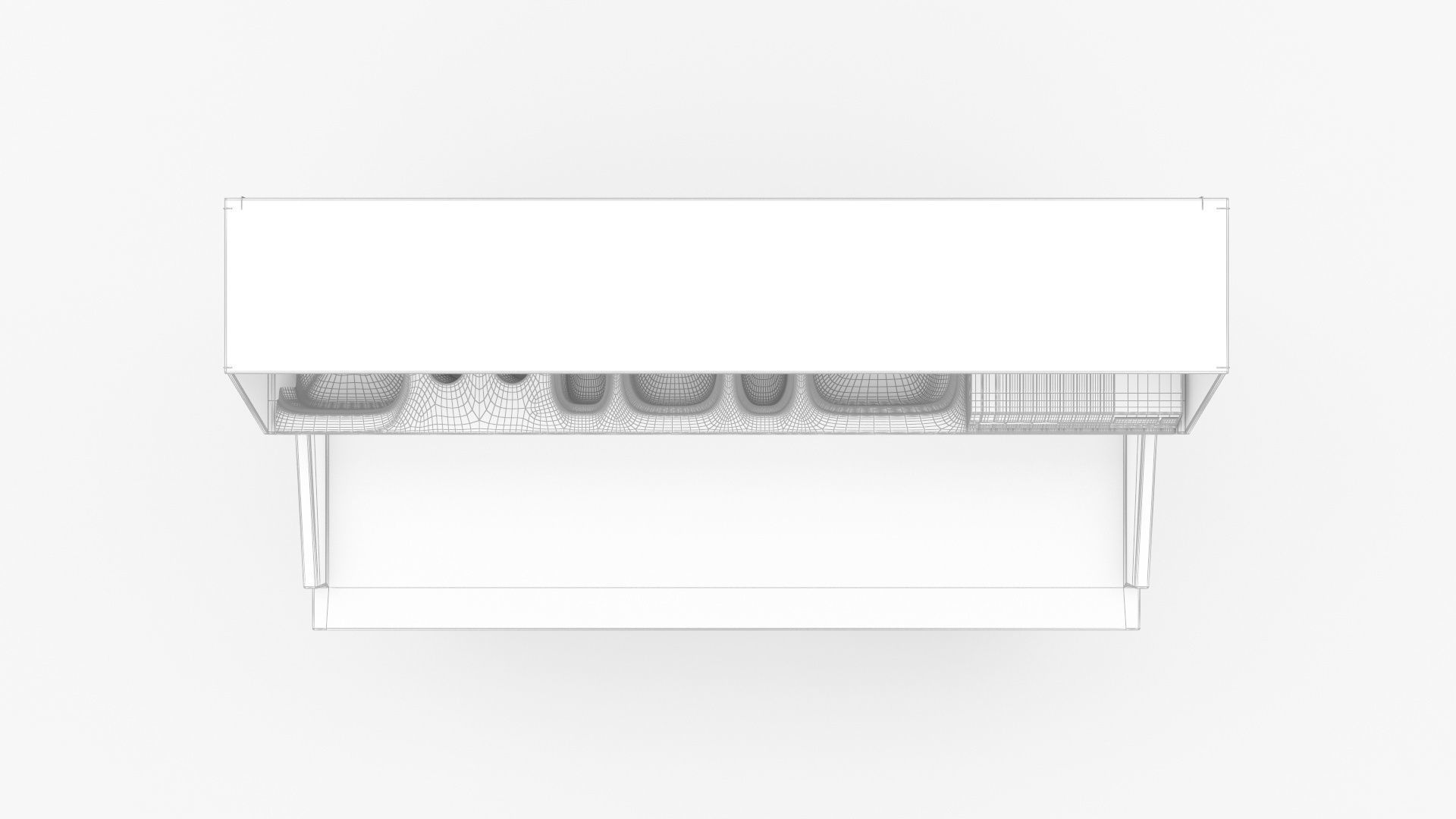 U-Line Pizza Prep Table Refrigerators Ucpp566-Ss61A Low-poly 3D model_12