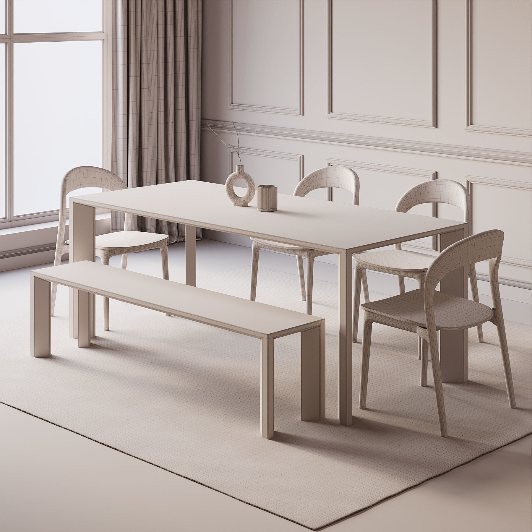 Dining Room Interior  ID409 3D model_7