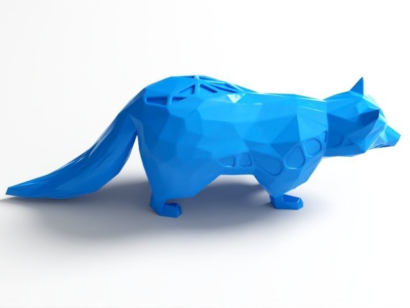 Polygon Raccoon 3D print model_5