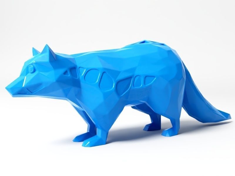 Polygon Raccoon 3D print model_1