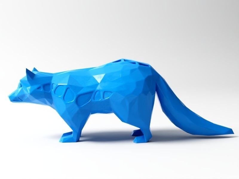 Polygon Raccoon 3D print model_2