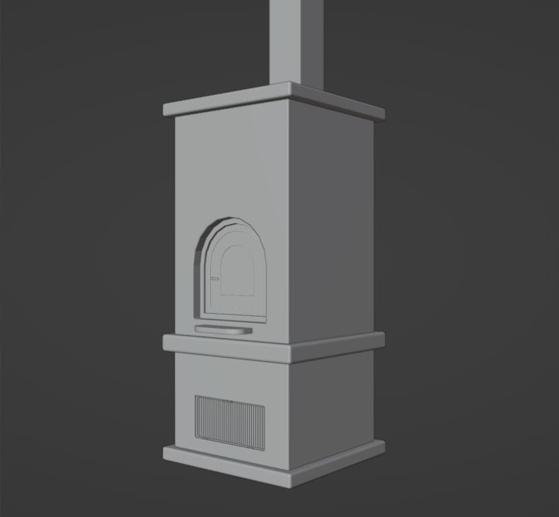 Stone oven 3D model_2