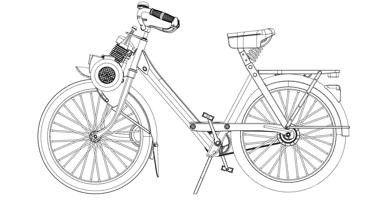 Velo Solex 3800 scale model kit - 3d printable 3D print model_10
