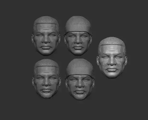 Johnathan Majors 5 heads - Headsculpt for Action Figures