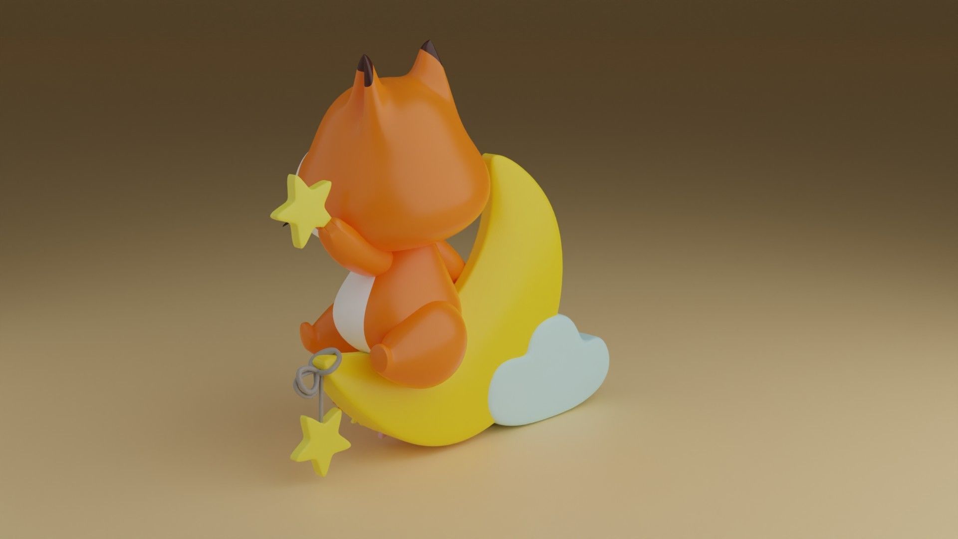 good night fox 3D print model_11