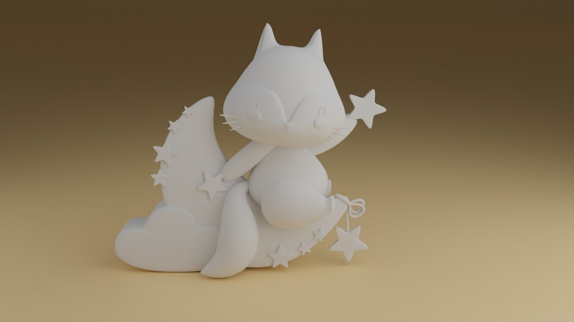 good night fox 3D print model_1