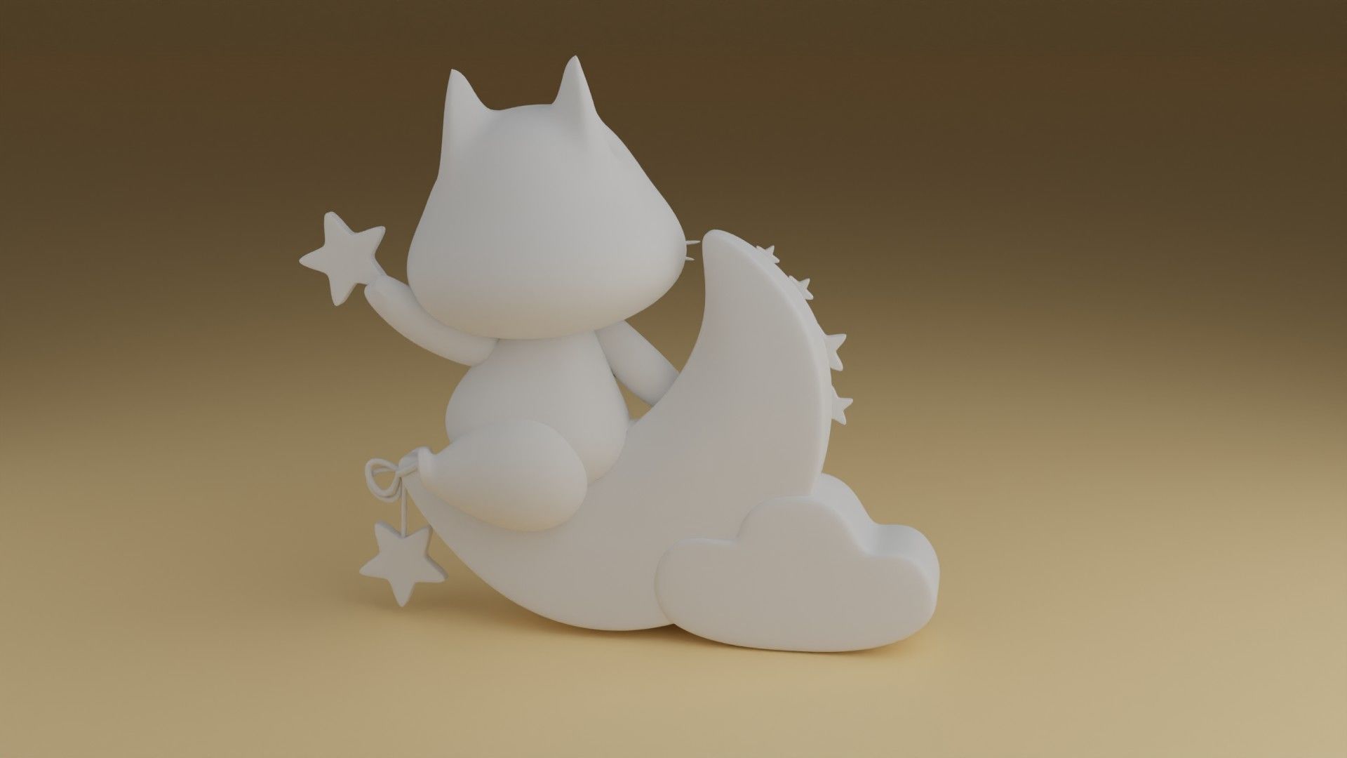 good night fox 3D print model_4