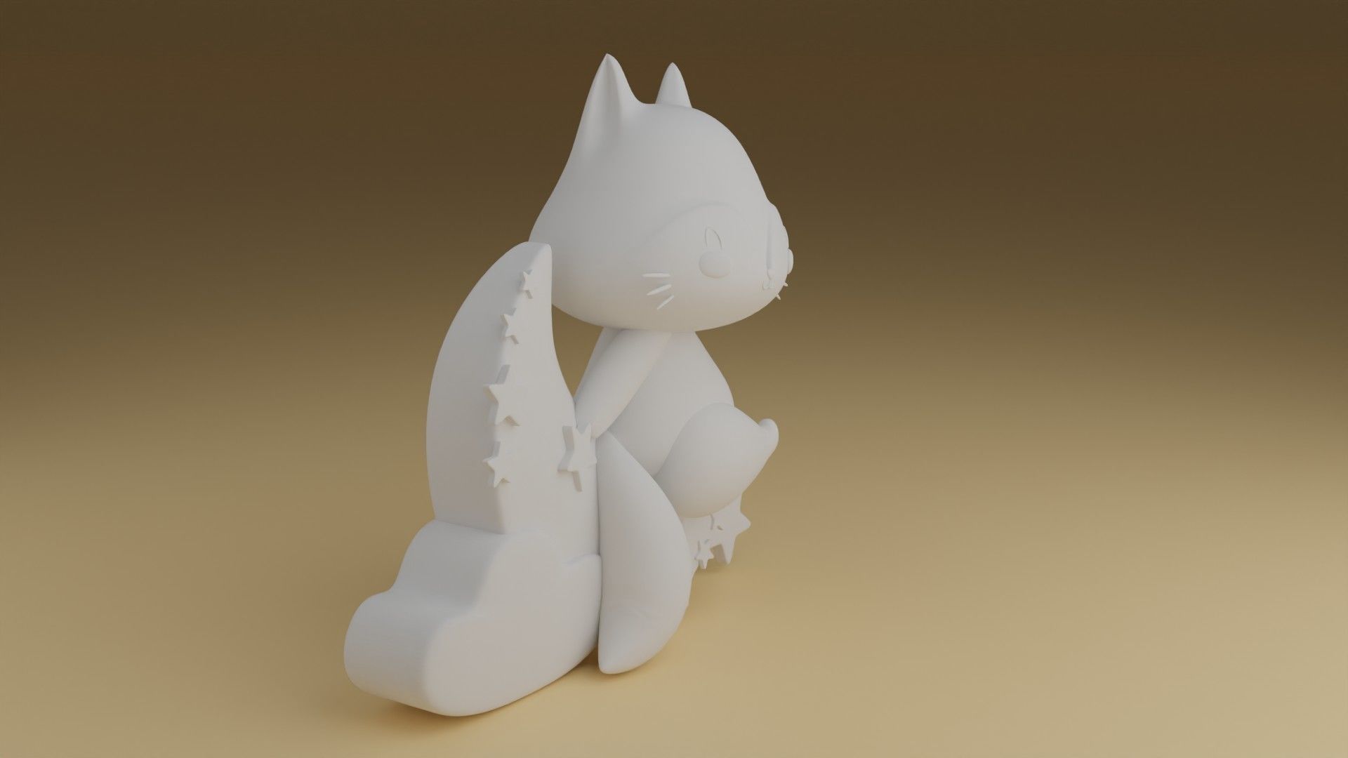 good night fox 3D print model_2