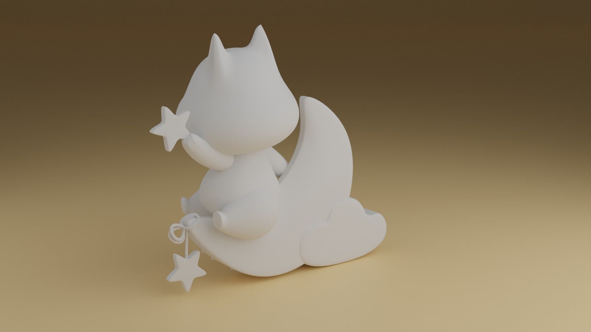 good night fox 3D print model_5