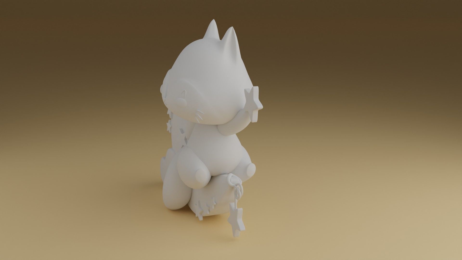 good night fox 3D print model_6