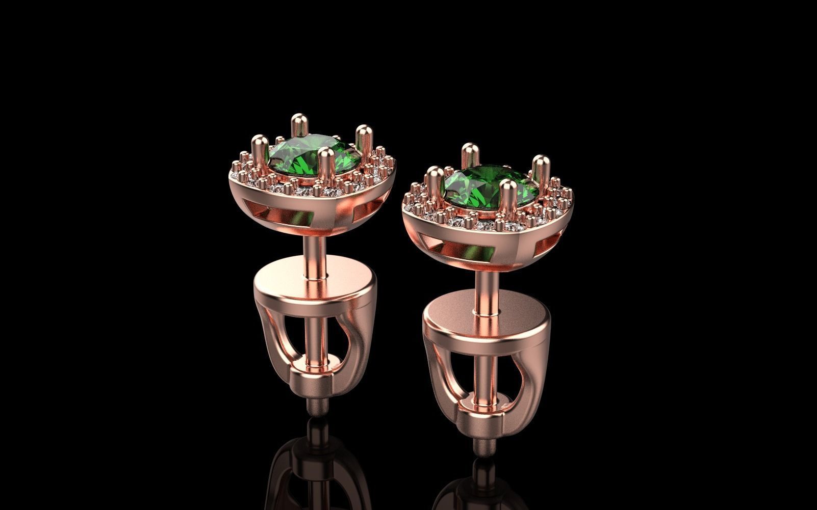 Stud earring model 361 3D print model_21