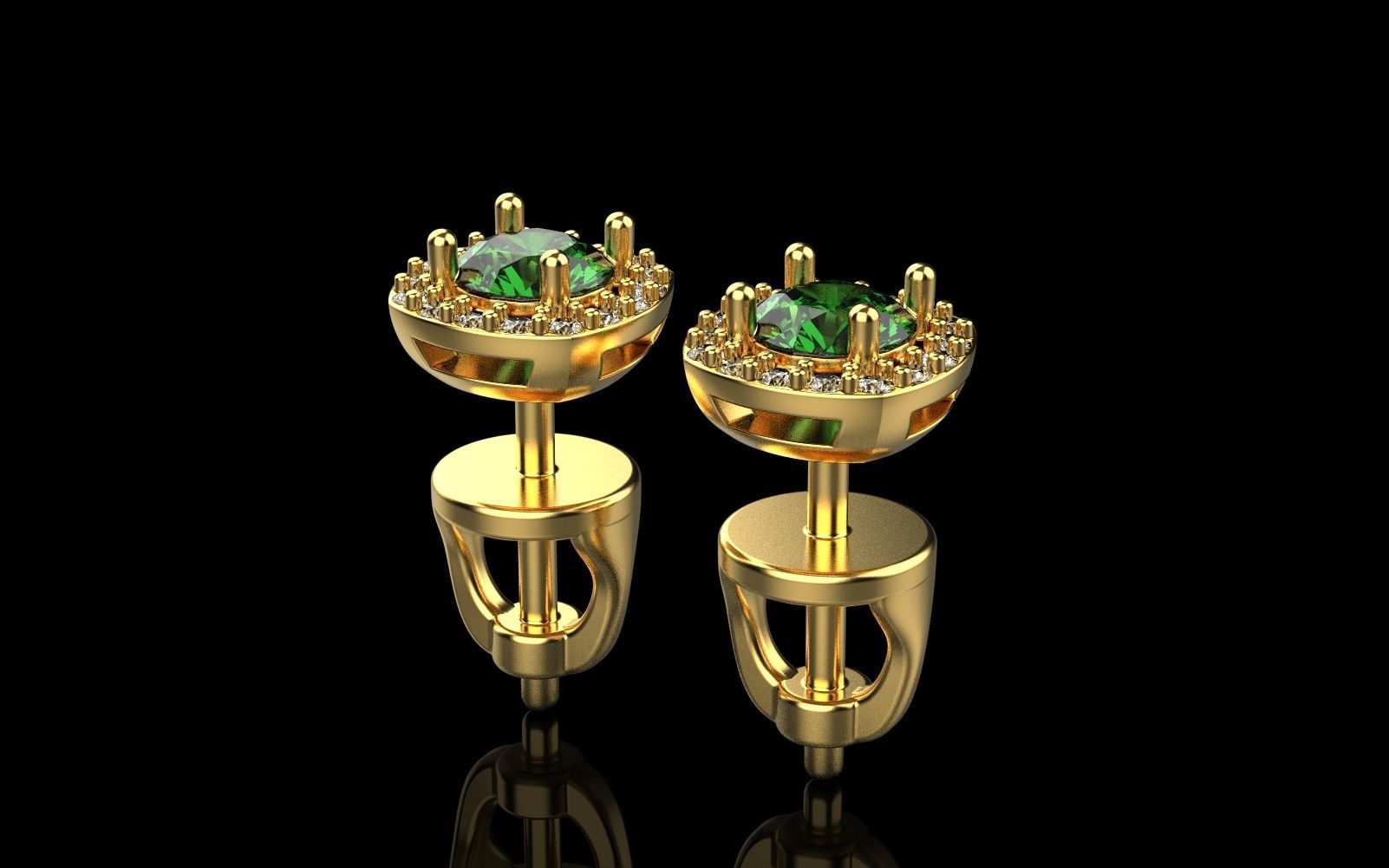 Stud earring model 361 3D print model_18