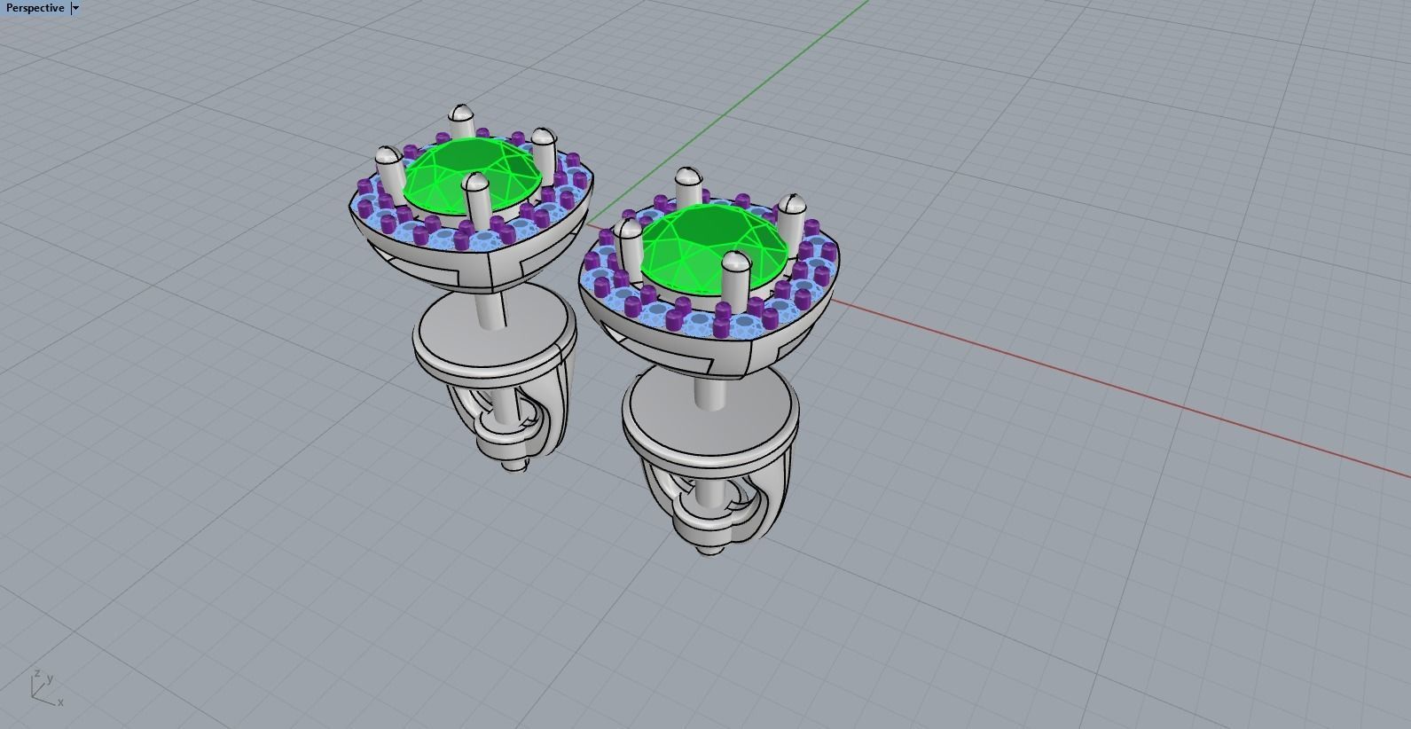 Stud earring model 361 3D print model_5