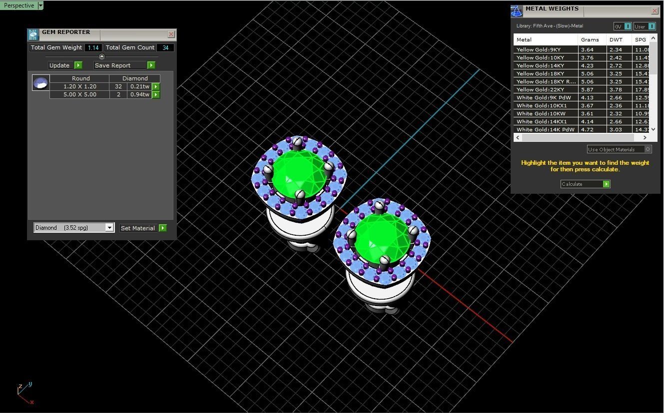 Stud earring model 361 3D print model_3