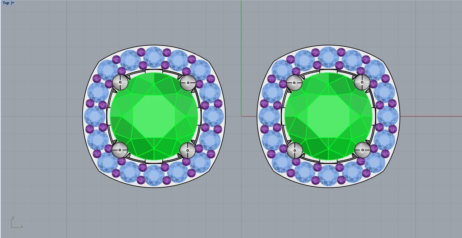 Stud earring model 361 3D print model_8