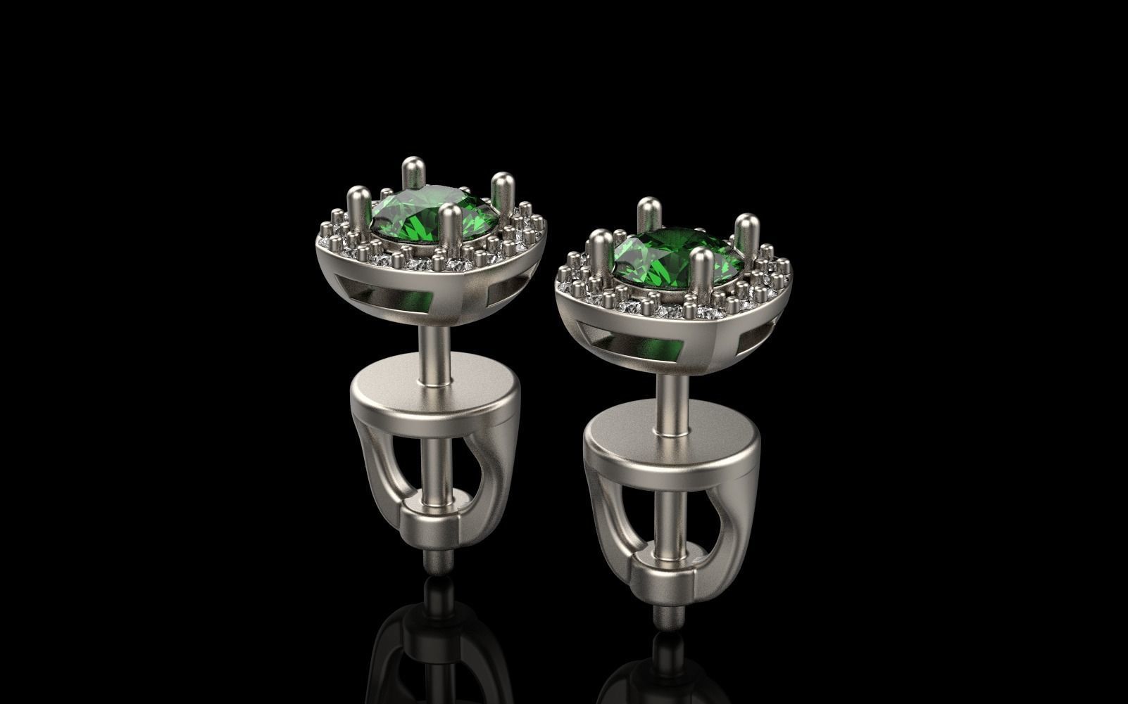 Stud earring model 361 3D print model_20