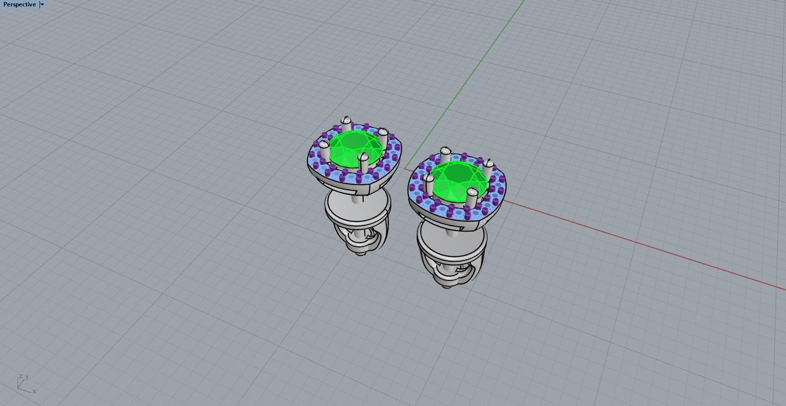 Stud earring model 361 3D print model_11