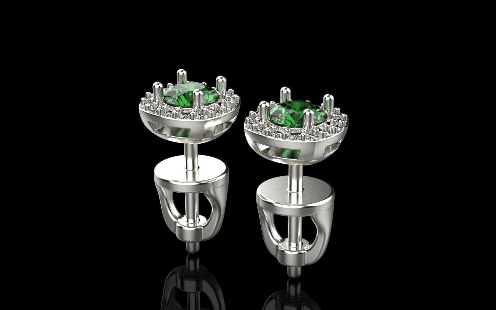 Stud earring model 361 3D print model_23